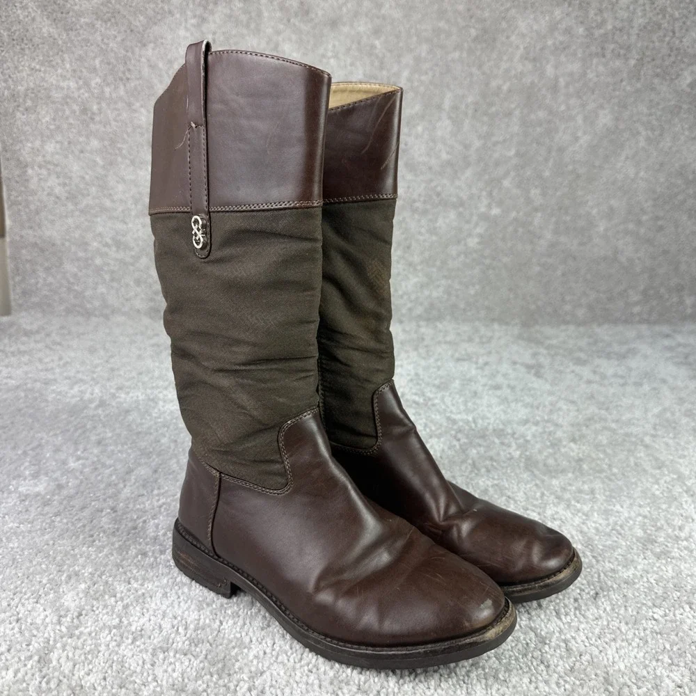 Cole Haan Brennan Riding Boots Womens 2.5 Brown Zip Calf‎ 220032